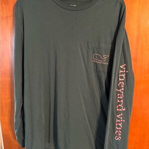 Vineyard Vines Men's Dark Green Long Sleeve Tee